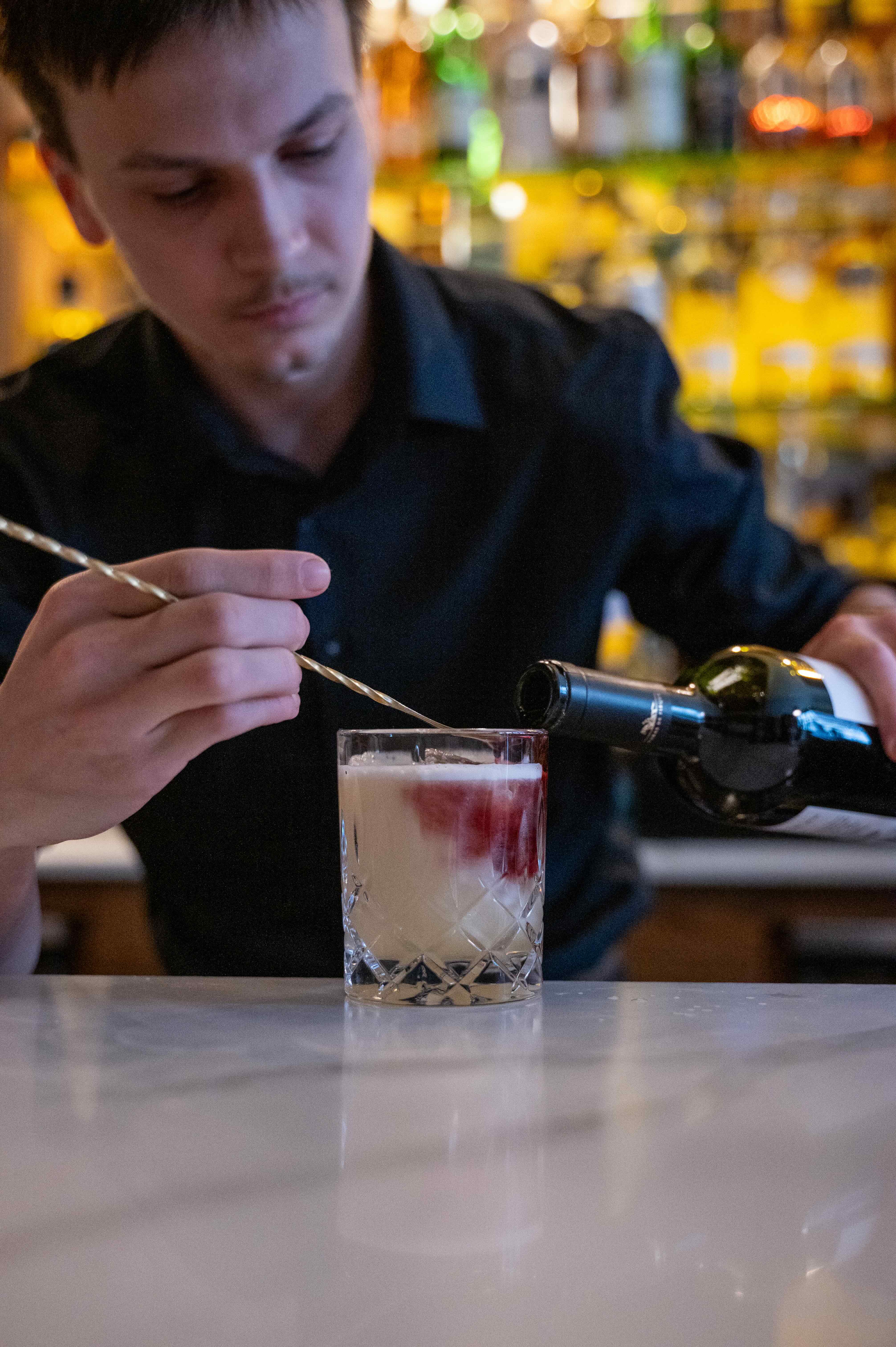 Flair bartending fire show